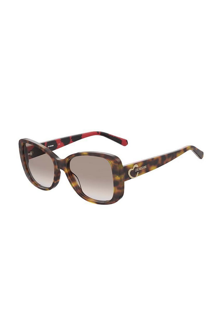 Love Moschino okulary przeciwsłoneczne damskie kolor brązowy