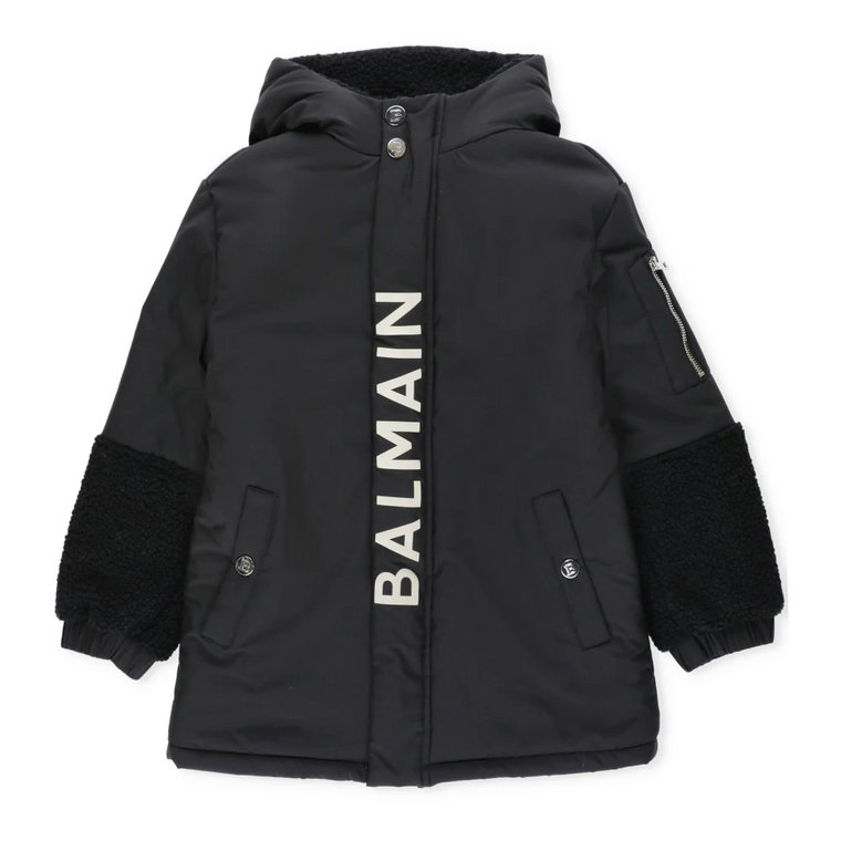 Czarna Junior Kurtka z Podszewką Balmain