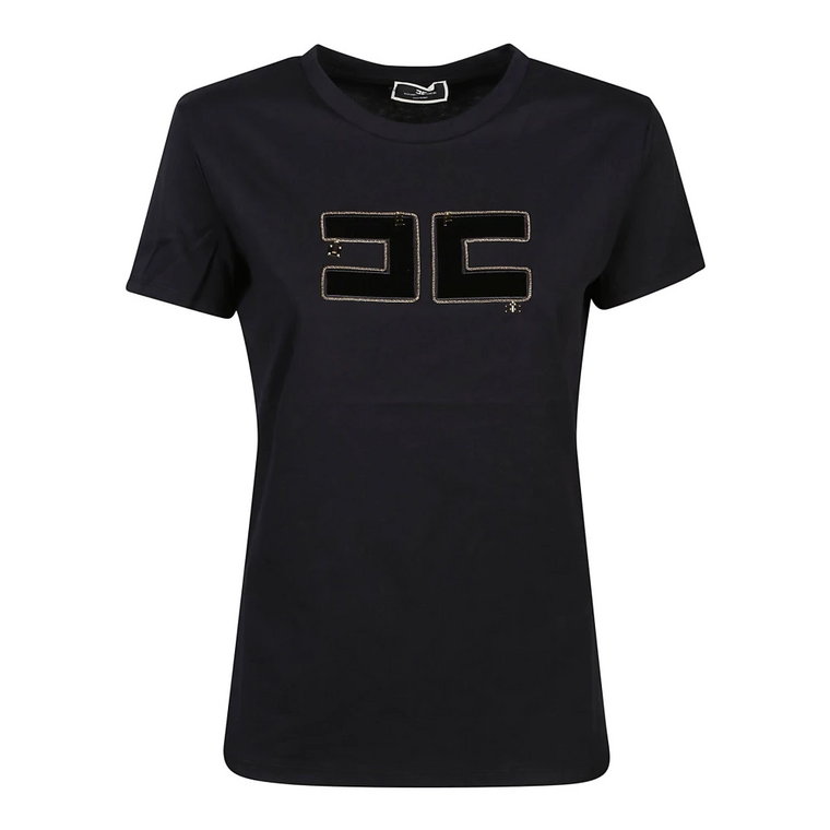 Nero Logo T-Shirt Elisabetta Franchi