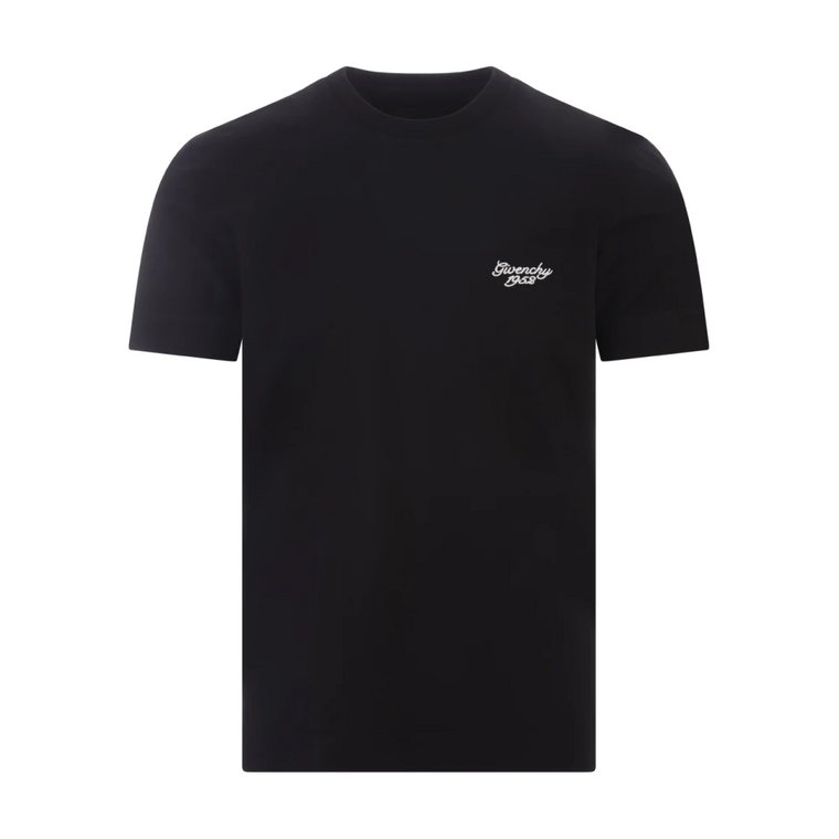 Czarna koszulka z sygnaturą 1952 Givenchy