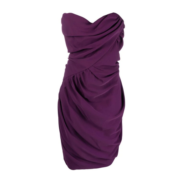 Fioletowa Sukienka z Zbieranymi Szczegółami Vivienne Westwood