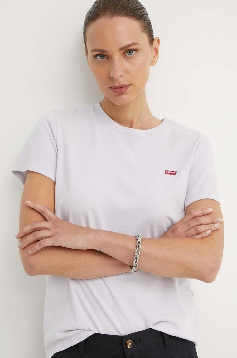 Levi's t-shirt bawełniany damski kolor fioletowy