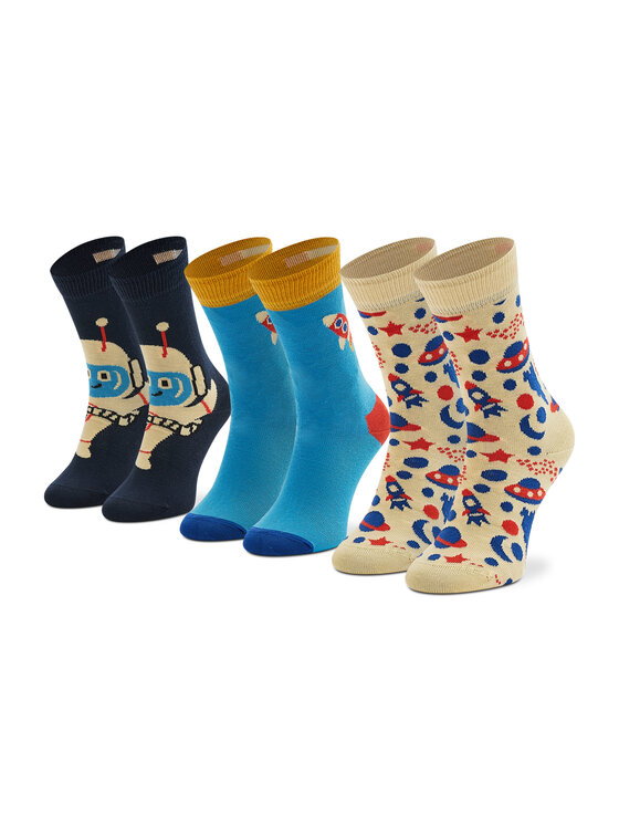 Zestaw 3 par wysokich skarpet dziecięcych Happy Socks