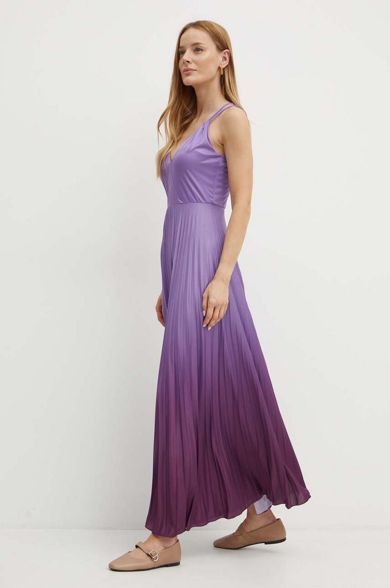 MAX&Co. sukienka kolor fioletowy maxi rozkloszowana 2426626111200