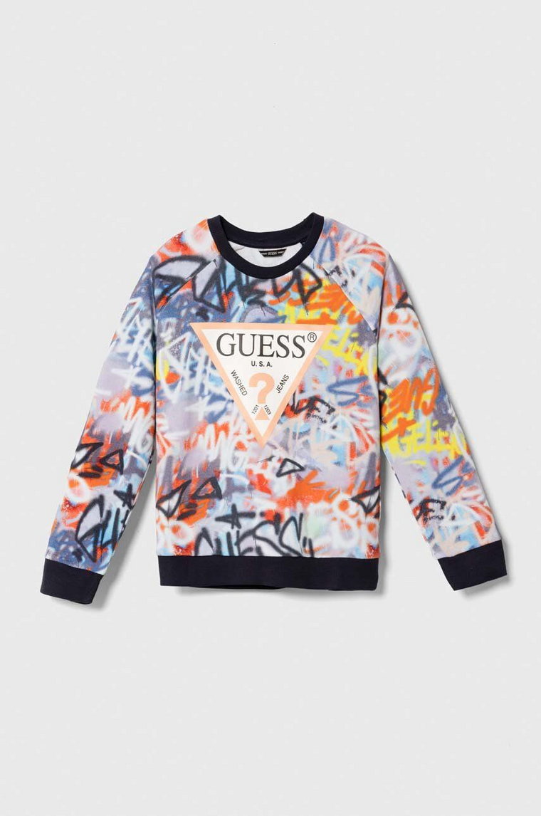 Guess bluza bawełniana dziecięca wzorzysta