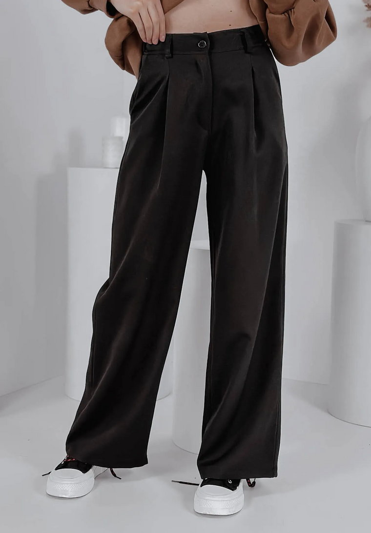 Eleganckie spodnie z prostą nogawką Margo czarne S