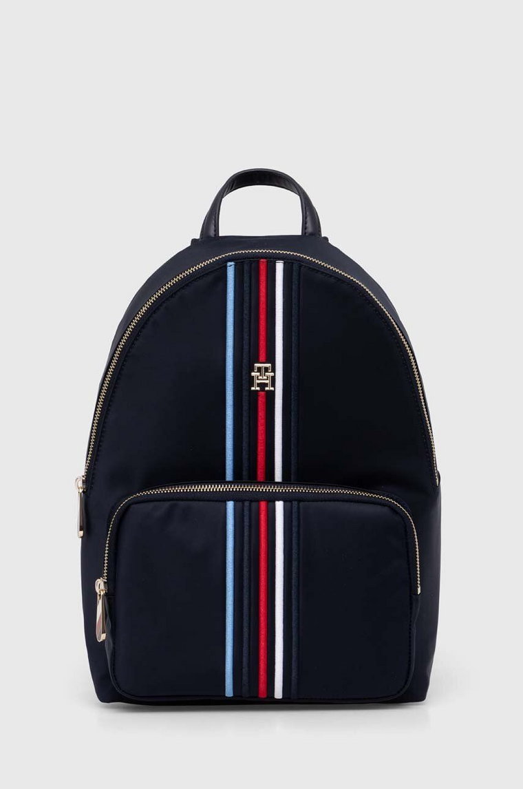 Tommy Hilfiger plecak damski kolor granatowy mały z aplikacją AW0AW16116