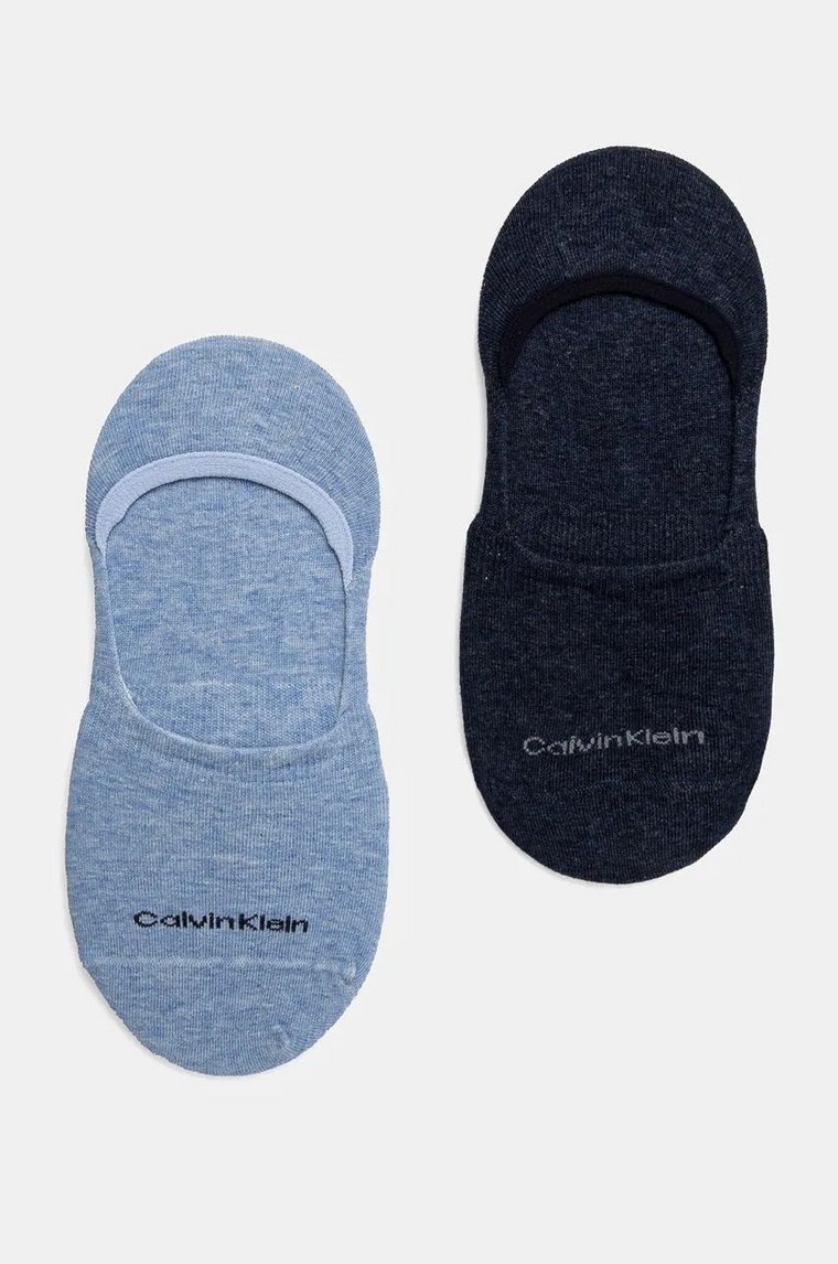 Calvin Klein skarpetki 2-pack damskie kolor niebieski