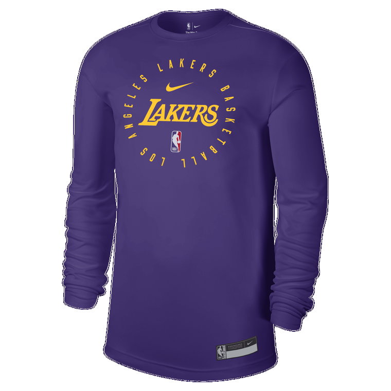 Męski T-shirt z długim rękawem Nike Dri-FIT NBA Los Angeles Lakers - Fiolet