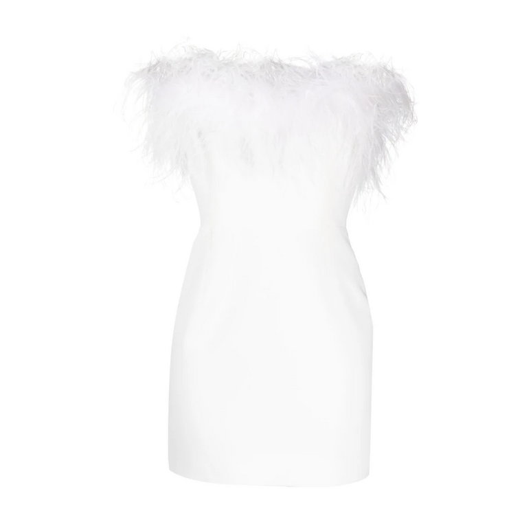 Biała mini sukienka z ozdobnymi piórami The New Arrivals Ilkyaz Ozel