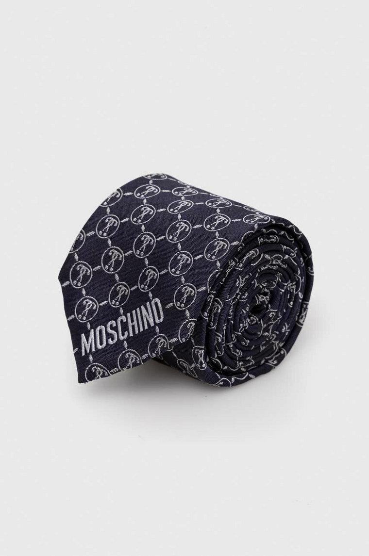 Moschino krawat jedwabny kolor granatowy M5725 55061