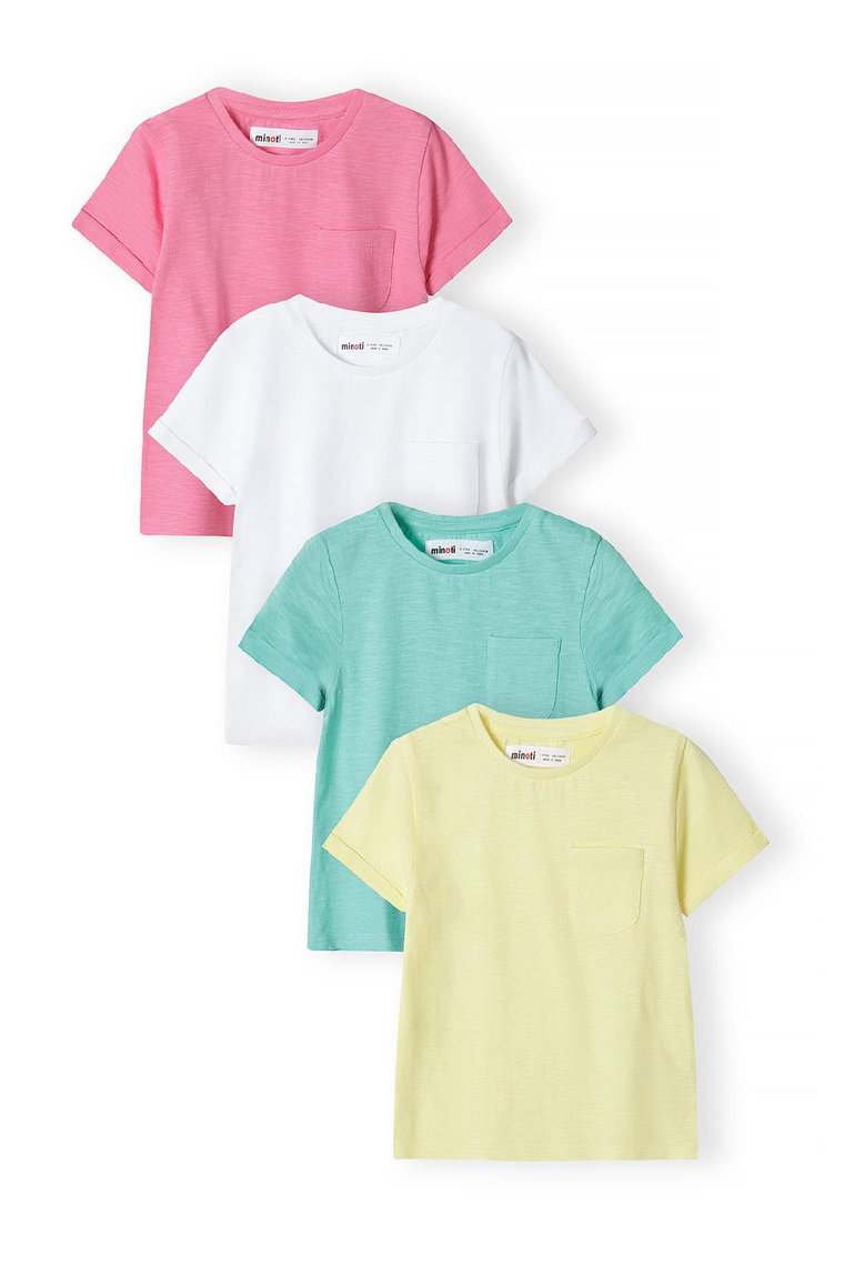 Kolorowe bawełniane t-shirty dla dziewczynki 4-pak
