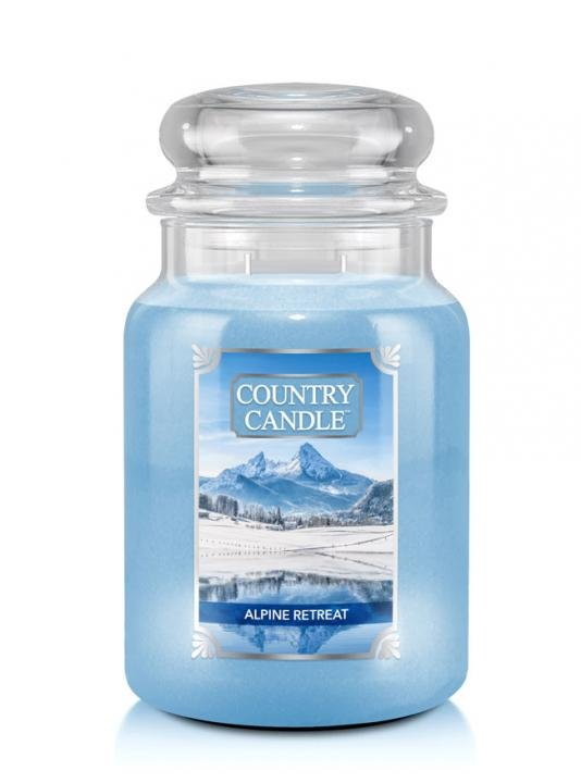 Świeca zapachowa COUNTRY CANDLE Alpine Retrear, duży słoik, 680 g, 2 knoty