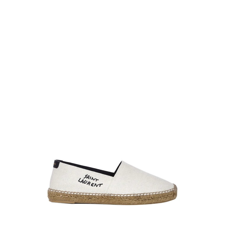 Beżowe Espadryle z Kanwy dla Mężczyzn Saint Laurent