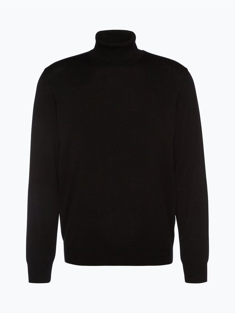 März - Męski sweter z wełny merino, czarny