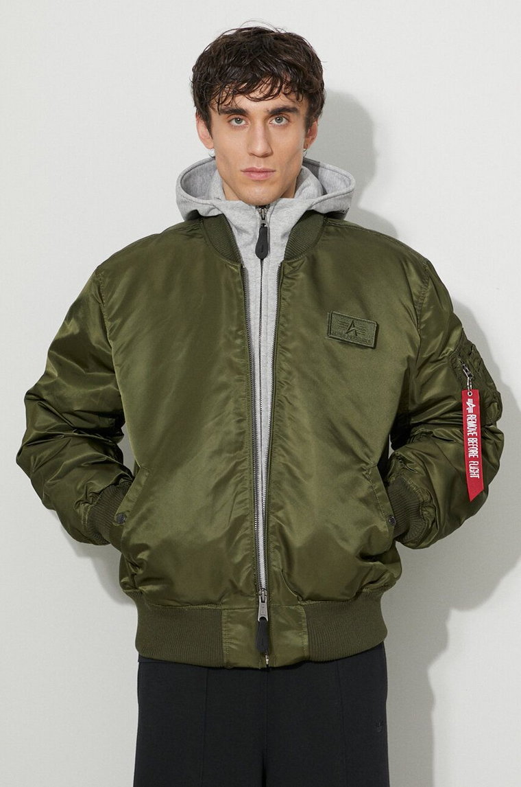 Alpha Industries kurtka bomber MA-1 D-Tec męski kolor zielony przejściowa 183110.257