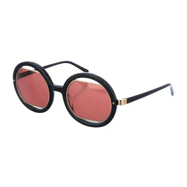 Okrągłe czarne okulary przeciwsłoneczne z oprawką z acetatu Marni