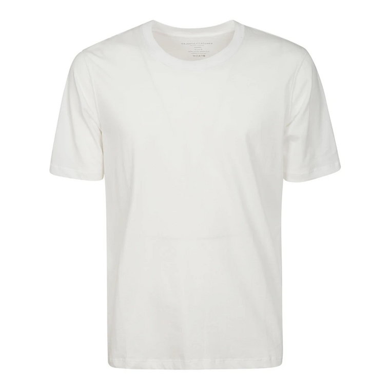 Biała Bawełniana T-shirt z krótkim rękawem Majestic Filatures