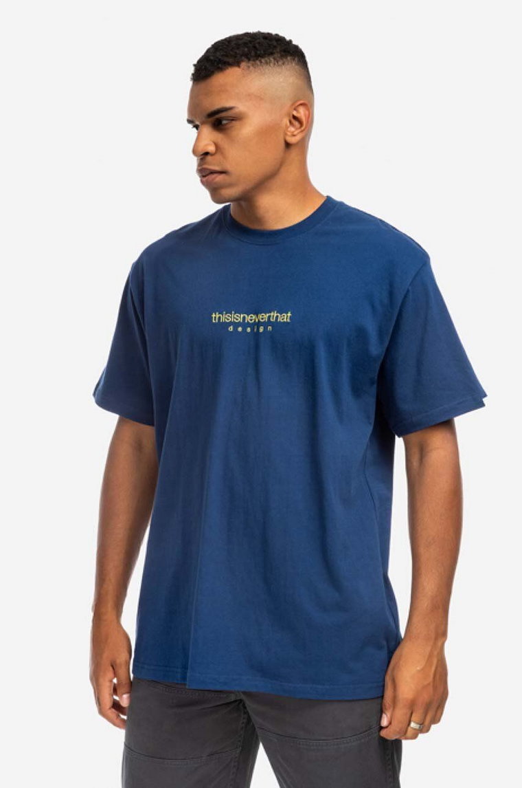 thisisneverthat t-shirt bawełniany L-Logo Tee kolor granatowy z aplikacją TN221TTSST05-NAVY