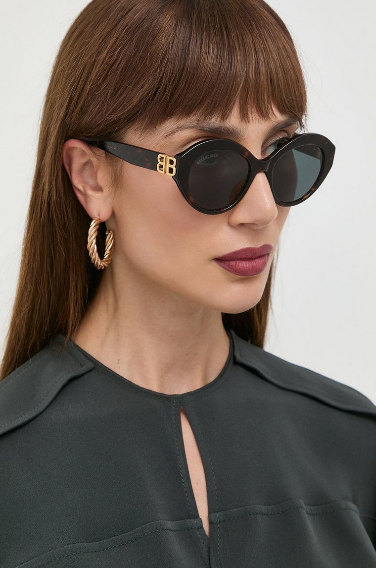 Balenciaga okulary przeciwsłoneczne damskie kolor brązowy