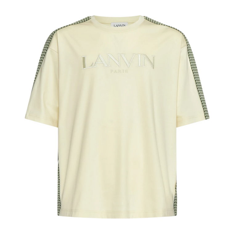 Jasnożółty T-shirt z Logo Lanvin