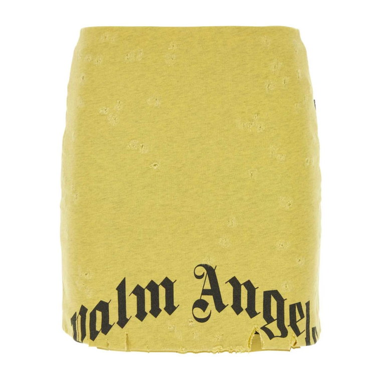Żółta Mini Spódnica z Bawełny - Must-Have na Lato Palm Angels