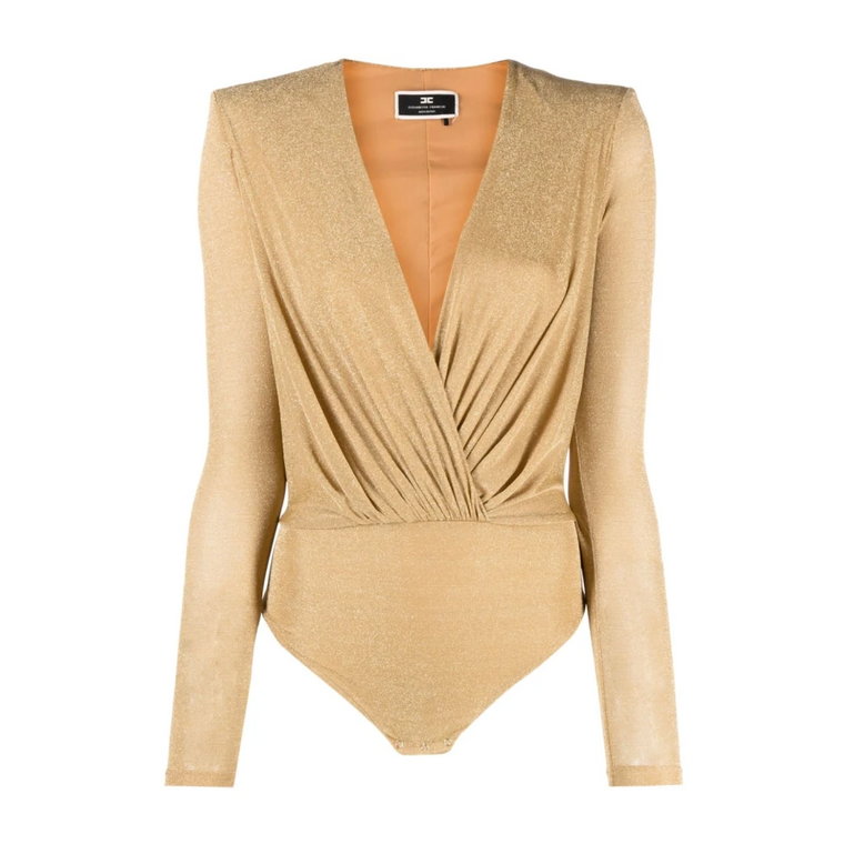 Brązowy Top z Detalem Body Elisabetta Franchi