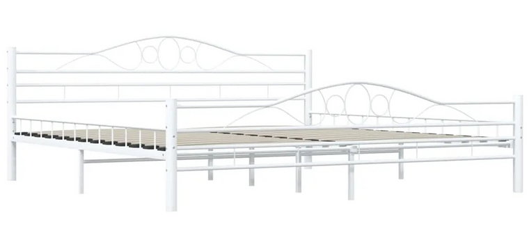Białe loftowe łózko metalowe 180x200 cm - Frelox