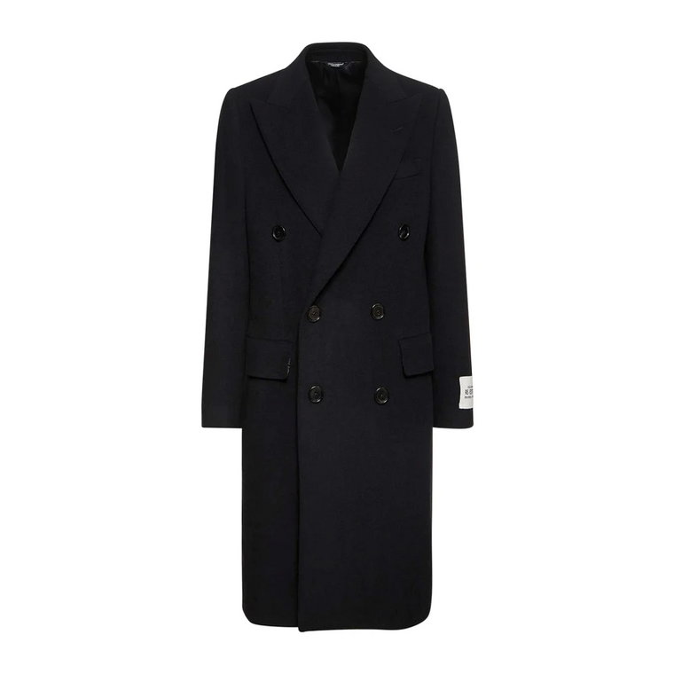 Czarny płaszcz Re-Edition z mieszanki wełny - Zachowaj ciepło i styl Dolce & Gabbana