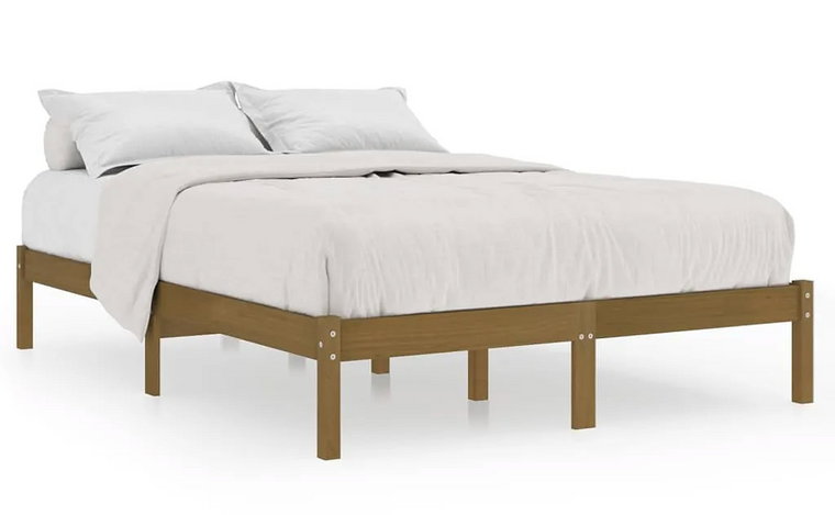 Brązowe podwójne łóżko drewniane 160x200 cm - Vilmo 6X