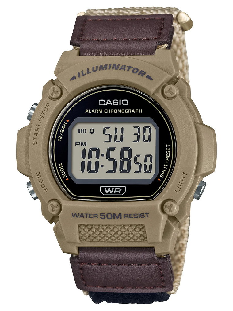 Zegarek marki Casio model W-219H kolor Brązowy. Akcesoria męski. Sezon: Cały rok