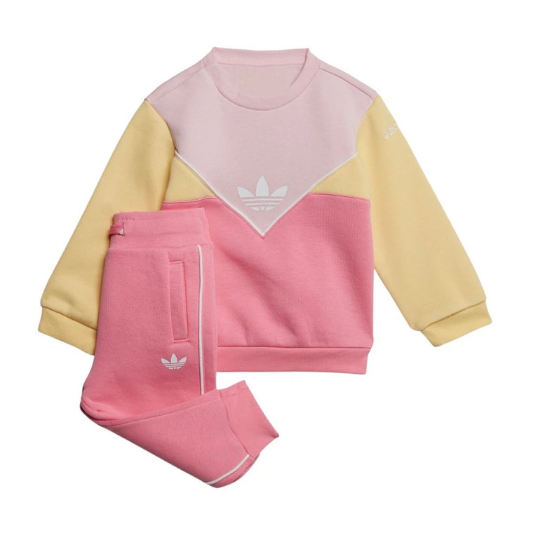 Różowy dres Adicolor Crew dla niemowląt Adidas