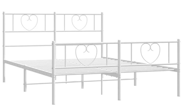 Białe metalowe łóżko małżeńskie 160x200 cm - Edelis