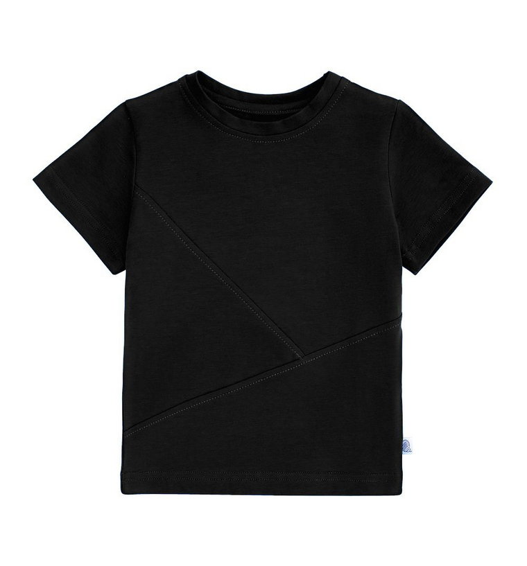 T-shirt czarny z przeszyciami 92