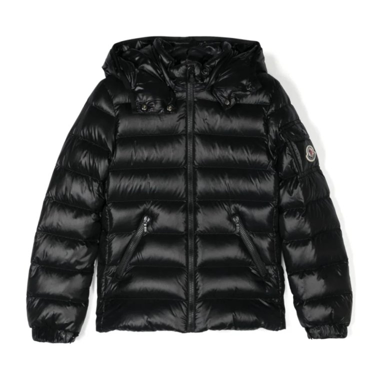 Dziecięcy Czarny Puchowy Bomber Moncler