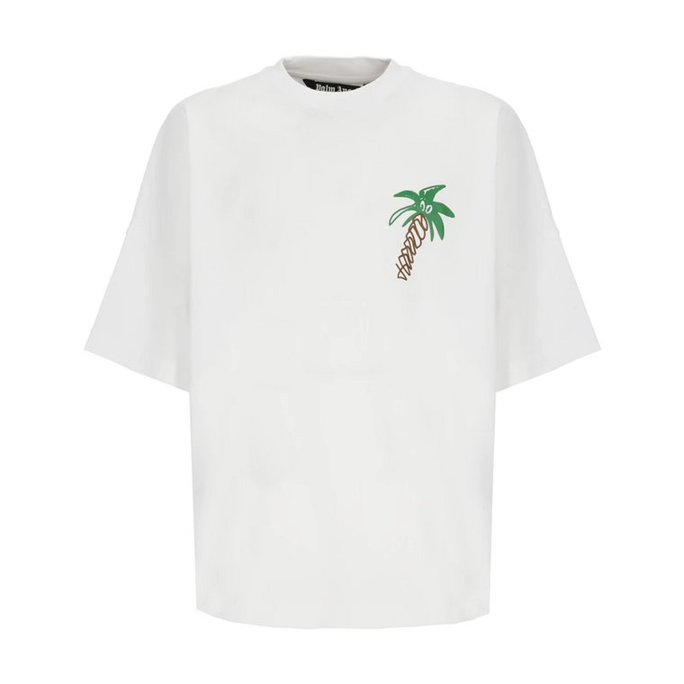 Kontrastowy T-shirt z nadrukiem Sketchy w rozmiarze oversize Palm Angels