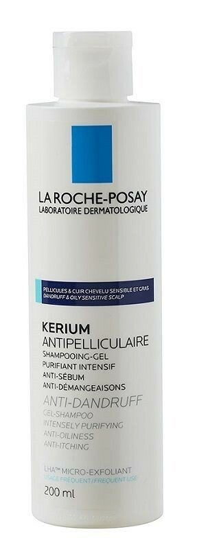 La Roche-Posay Kerium - szampon-żel przeciw łupieżowi, łupież tłusty 200ml