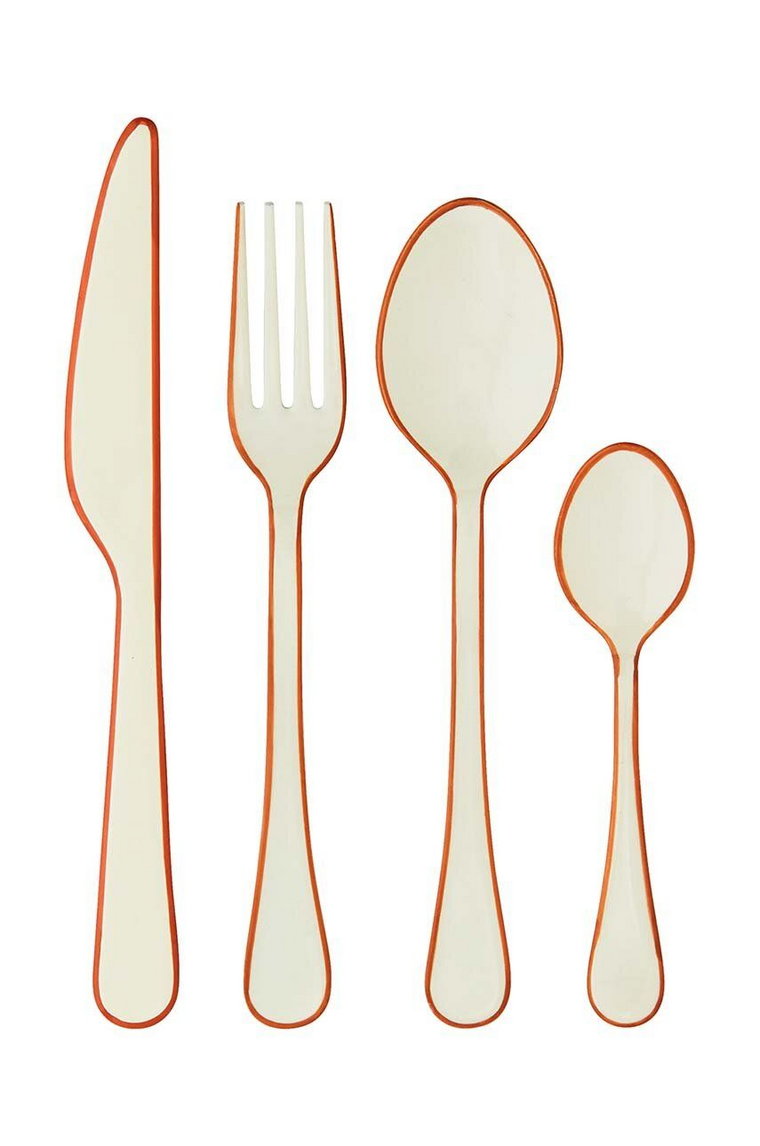 Madam Stoltz komplet sztućców Enamel Cutlery 4-pack