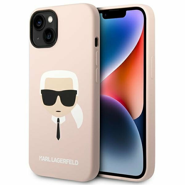 Karl Lagerfeld KLHMP14SSLKHLP iPhone 14 6,1" hardcase jasnoróżowy/light pink Silicone Karl`s Head Magsafe