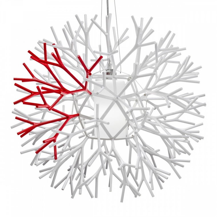 Lampa wisząca coral reef biało czerwona 62 cm kod: ST-7101-1M