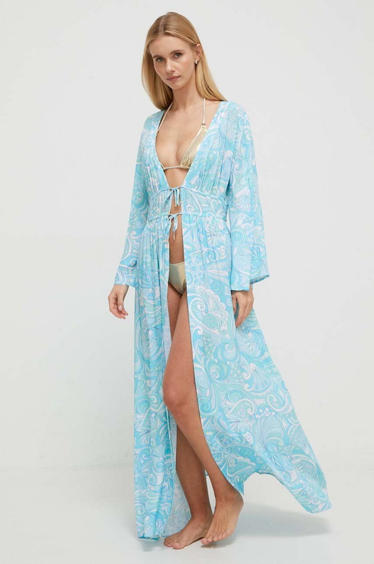 Melissa Odabash sukienka plażowa Farrah kolor niebieski