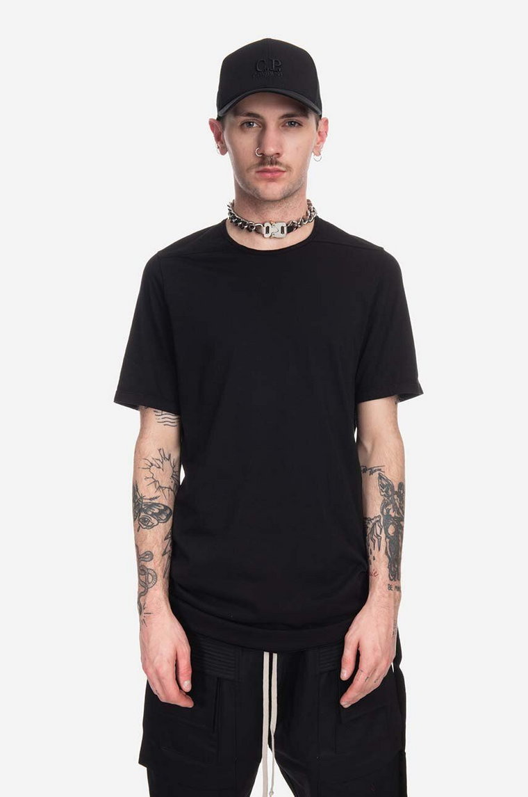 Rick Owens t-shirt bawełniany kolor czarny gładki DU01C6250.RN.BLACK-Black