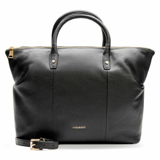 Lazarotti Bologna Leather Shopper Bag Skórzany 36 cm black