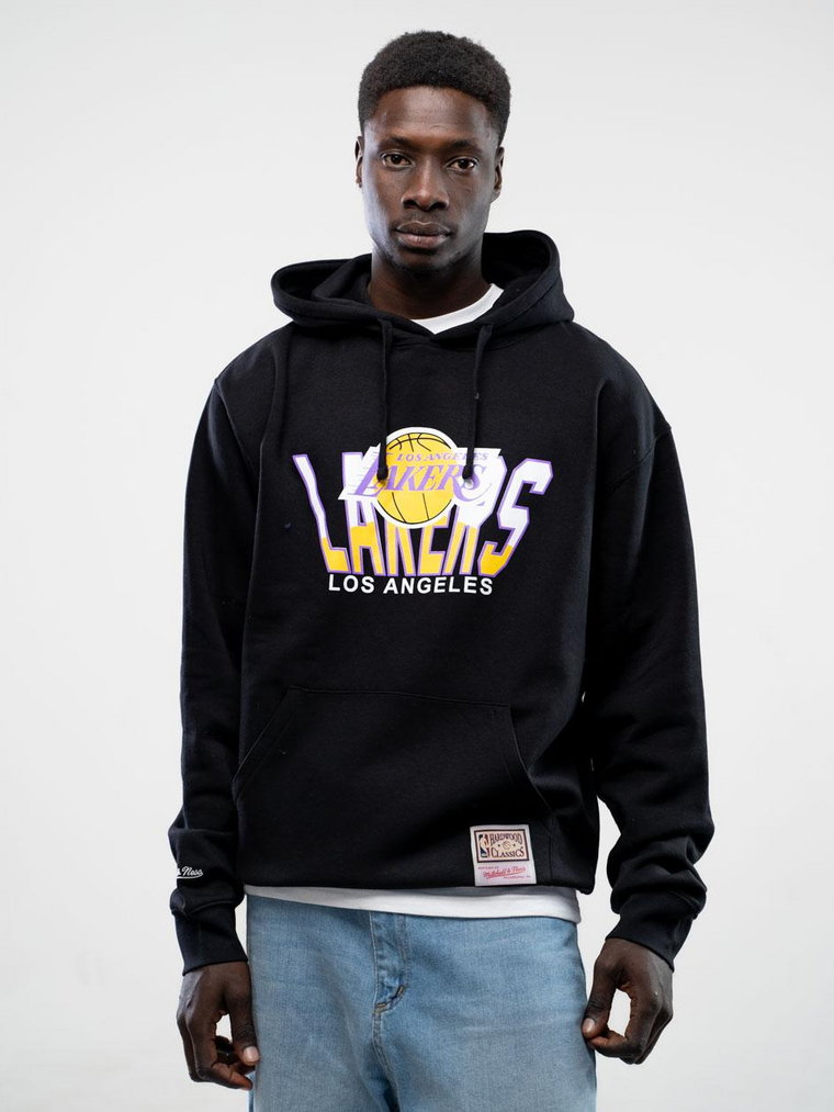 Bluza Z Kapturem Męska Czarna Mitchell & Ness Los Angeles Lakers Retrodome