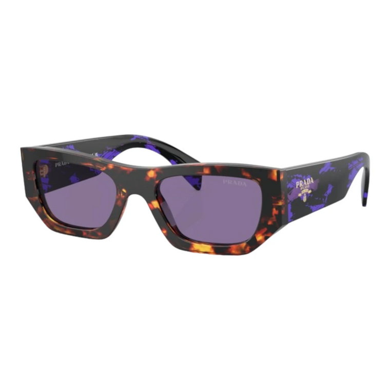 Kwadratowe Okulary Przeciwsłoneczne Fioletowe Lustro Prada