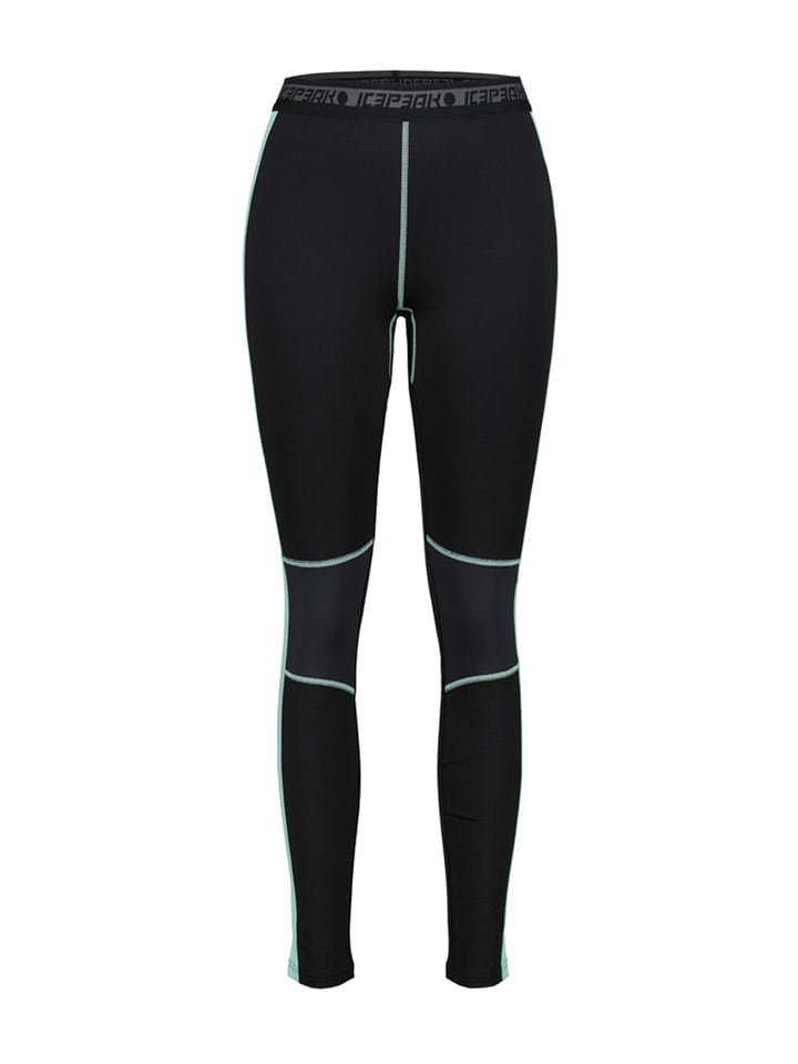 Icepeak Legginsy funkcyjne "Chaumont" w kolorze czarno-turkusowym