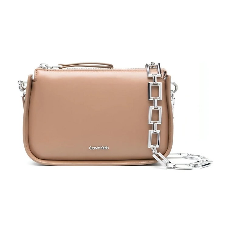 Beige Chain Crossbody Clutch Calvin Klein