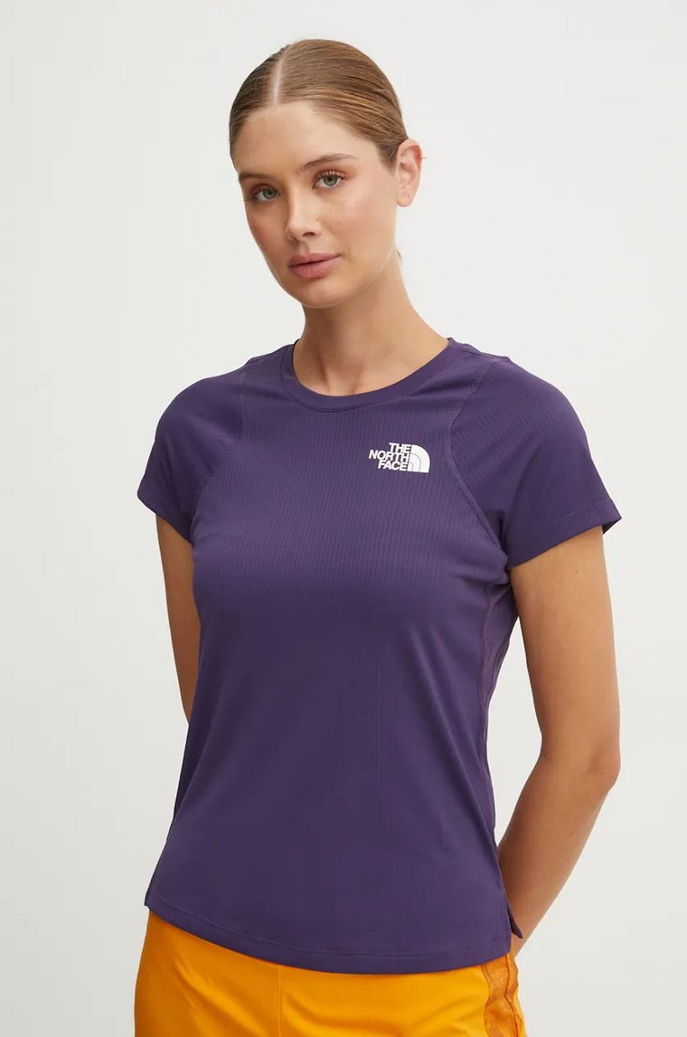 The North Face t-shirt sportowy Lightbright kolor fioletowy NF0A892H1JI1