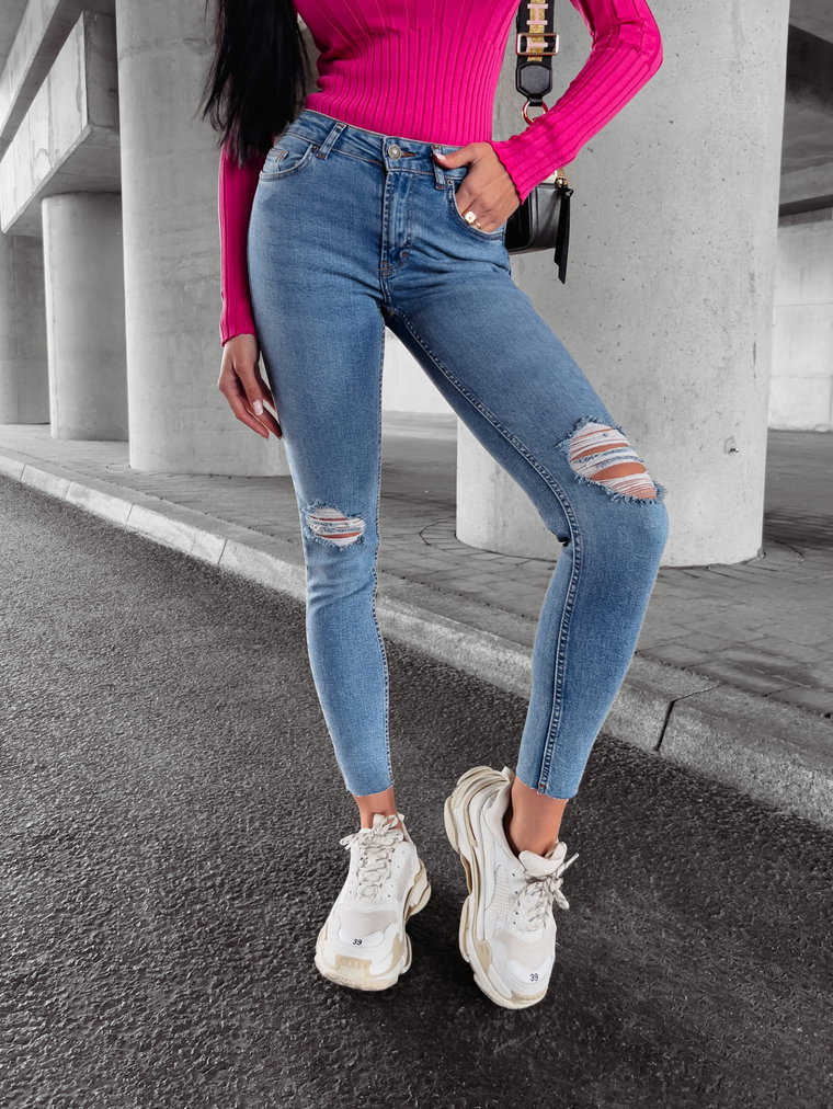 Spodnie jeansowe damskie OLAVOGA ARIEL 2023 niebieskie
