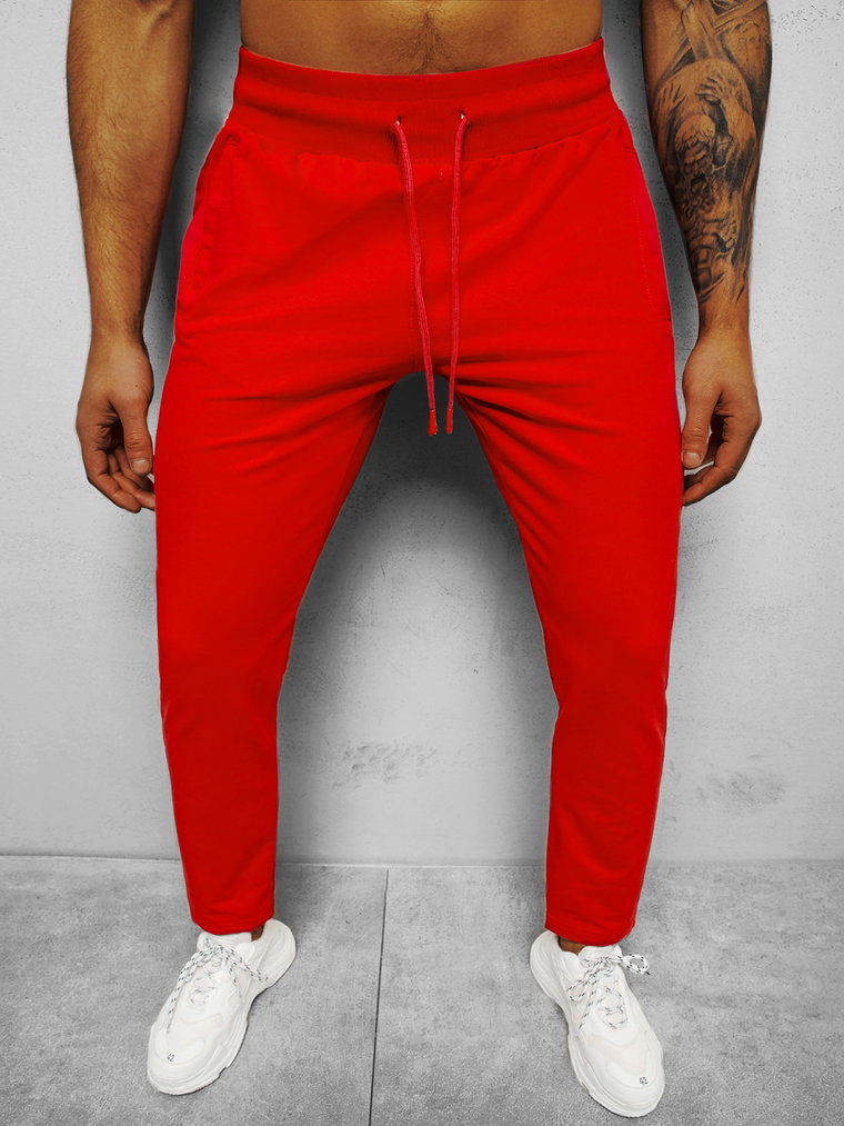 Spodnie dresowe męskie czerwone b/18203022